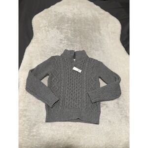 Gap Kids Medium 8 Gray Knit Sweater 1/4‎ Button Down
